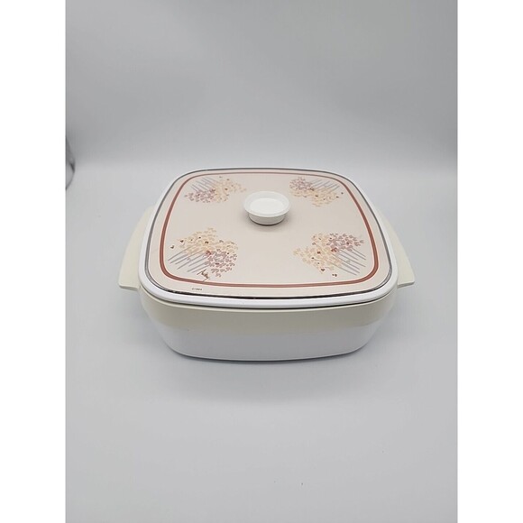 Vintage Thermo Serv Insulated Serving Casserole Vegetable Dish Floral Audry 1984 - Picture 2 of 12